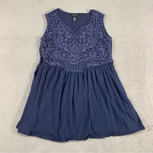 Style & Co Women’s Navy Blue Baby Doll Sleeveless Blouse, size XS
